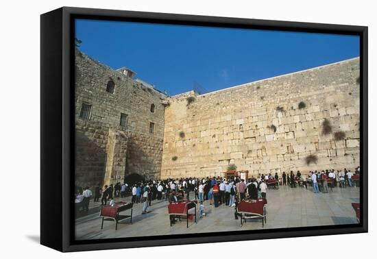 Israel, Jerusalem, People Praying in Front of Western Wall-null-Framed Stretched Canvas