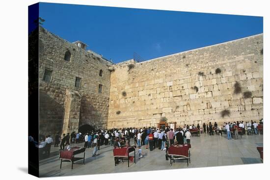 Israel, Jerusalem, People Praying in Front of Western Wall-null-Stretched Canvas