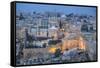 Israel, Jerusalem, View of Old Town, looking towards the Jewish Quarter with the Al-Aqsa Mosque to -Jane Sweeney-Framed Stretched Canvas