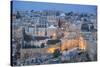 Israel, Jerusalem, View of Old Town, looking towards the Jewish Quarter with the Al-Aqsa Mosque to -Jane Sweeney-Stretched Canvas