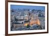 Israel, Jerusalem, View of Old Town, looking towards the Jewish Quarter with the Al-Aqsa Mosque to -Jane Sweeney-Framed Photographic Print