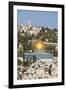 Israel, Jerusalem, View of the Old City,  Dome of the Rock on Temple Mount, and the Mount of Olives-Jane Sweeney-Framed Photographic Print