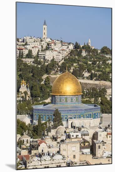 Israel, Jerusalem, View of the Old City,  Dome of the Rock on Temple Mount, and the Mount of Olives-Jane Sweeney-Mounted Photographic Print