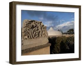 Israel Museum Sculpture and Exterior View of the Shrine of the Book, Jerusalem, Israel-Ellen Clark-Framed Premium Photographic Print