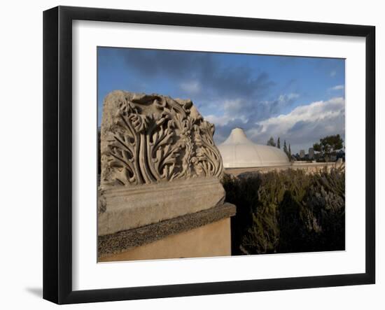 Israel Museum Sculpture and Exterior View of the Shrine of the Book, Jerusalem, Israel-Ellen Clark-Framed Premium Photographic Print