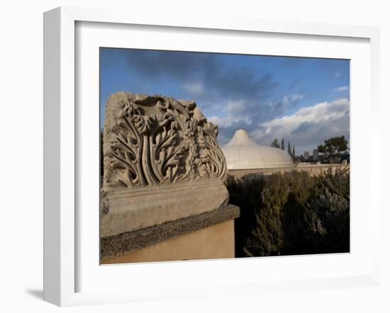 Israel Museum Sculpture and Exterior View of the Shrine of the Book, Jerusalem, Israel-Ellen Clark-Framed Premium Photographic Print
