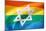 Israel Rainbow Flag-RDStockPhotos-Mounted Photographic Print