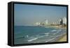 Israel, Tel Aviv, beach along the coastline-Michele Molinari-Framed Stretched Canvas