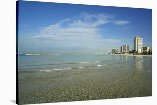 Israel, Tel Aviv. Coastline and beach-Michele Molinari-Stretched Canvas