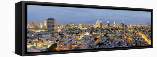 Israel, Tel Aviv, Elevated City View Towards the Commercial and Business Centre-Gavin Hellier-Framed Stretched Canvas
