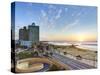 Israel, Tel Aviv, Elevated Dusk View of the City Beachfront-Gavin Hellier-Stretched Canvas