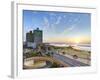 Israel, Tel Aviv, Elevated Dusk View of the City Beachfront-Gavin Hellier-Framed Photographic Print