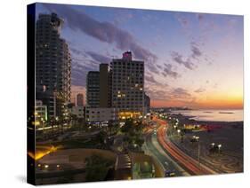 Israel, Tel Aviv, Elevated Dusk View of the City Beachfront-Gavin Hellier-Stretched Canvas