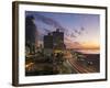 Israel, Tel Aviv, Elevated Dusk View of the City Beachfront-Gavin Hellier-Framed Photographic Print