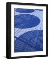 Israel, Tel Aviv, Old Port, Namal, Renovated Port Now Home to Shops and Cafes, Umbrella Shadows on -Walter Bibikow-Framed Photographic Print