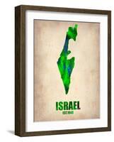 Israel Watercolor Map-NaxArt-Framed Art Print