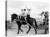 Israeli Children of Habad Sect, Frolic with Horse and Cart at Farm Village-Paul Schutzer-Stretched Canvas