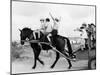 Israeli Children of Habad Sect, Frolic with Horse and Cart at Farm Village-Paul Schutzer-Mounted Photographic Print