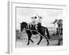 Israeli Children of Habad Sect, Frolic with Horse and Cart at Farm Village-Paul Schutzer-Framed Photographic Print