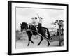 Israeli Children of Habad Sect, Frolic with Horse and Cart at Farm Village-Paul Schutzer-Framed Photographic Print