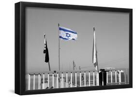 Israeli Flag on Lebanon Border-null-Framed Poster