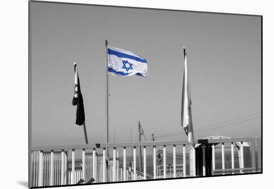 Israeli Flag on Lebanon Border-null-Mounted Poster