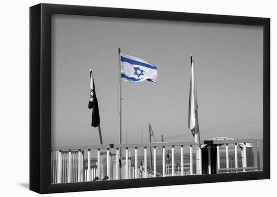 Israeli Flag on Lebanon Border-null-Framed Poster