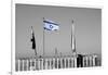 Israeli Flag on Lebanon Border-null-Framed Photo