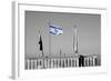 Israeli Flag on Lebanon Border-null-Framed Photo