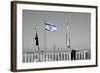 Israeli Flag on Lebanon Border-null-Framed Photo