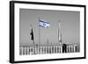 Israeli Flag on Lebanon Border-null-Framed Photo