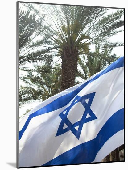 Israeli Flag with Star of David and Palm Tree, Tel Aviv, Israel, Middle East-Merrill Images-Mounted Photographic Print
