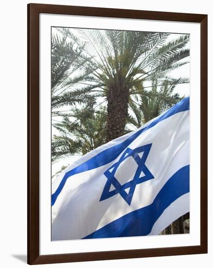 Israeli Flag with Star of David and Palm Tree, Tel Aviv, Israel, Middle East-Merrill Images-Framed Photographic Print