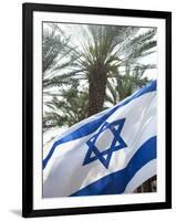 Israeli Flag with Star of David and Palm Tree, Tel Aviv, Israel, Middle East-Merrill Images-Framed Photographic Print