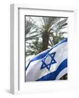 Israeli Flag with Star of David and Palm Tree, Tel Aviv, Israel, Middle East-Merrill Images-Framed Photographic Print