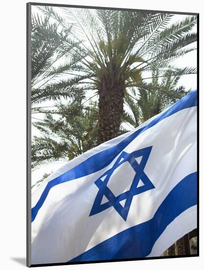 Israeli Flag with Star of David and Palm Tree, Tel Aviv, Israel, Middle East-Merrill Images-Mounted Photographic Print