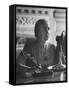 Israeli Foreign Minister Golda Meir Speaking at Press Conference-Loomis Dean-Framed Stretched Canvas