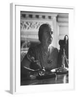 Israeli Foreign Minister Golda Meir Speaking at Press Conference-Loomis Dean-Framed Premium Photographic Print