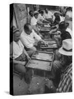 Israeli Men Playing Backgammon-Paul Schutzer-Stretched Canvas