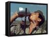 Israeli Soldier Drinking from Canteen-Paul Schutzer-Framed Stretched Canvas