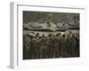 Israeli Soldiers Chant Slogans after a Briefing before Entering Gaza on a Combat Mission-null-Framed Photographic Print