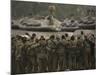 Israeli Soldiers Chant Slogans after a Briefing before Entering Gaza on a Combat Mission-null-Mounted Photographic Print
