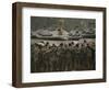 Israeli Soldiers Chant Slogans after a Briefing before Entering Gaza on a Combat Mission-null-Framed Photographic Print