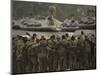 Israeli Soldiers Chant Slogans after a Briefing before Entering Gaza on a Combat Mission-null-Mounted Photographic Print