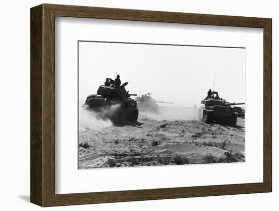 Israeli Tanks Riding Through Egyptian Desert-null-Framed Photographic Print