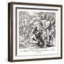 Israelites receive food in the desert, Exodus-Julius Schnorr von Carolsfeld-Framed Giclee Print