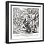 Israelites receive food in the desert, Exodus-Julius Schnorr von Carolsfeld-Framed Giclee Print