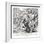 Israelites receive food in the desert, Exodus-Julius Schnorr von Carolsfeld-Framed Giclee Print