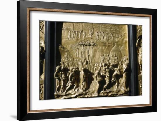 Israelities Take Jericho, detail of Baptistry Door, Florence, Italy, c15th century-Lorenzo Ghiberti-Framed Giclee Print