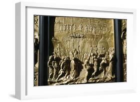 Israelities Take Jericho, detail of Baptistry Door, Florence, Italy, c15th century-Lorenzo Ghiberti-Framed Giclee Print